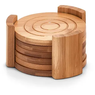 Zeller PRESENT SCHÖNER LEBEN. PRAKTISCH WOHNEN. Present SCHÖNER Leben. PRAKTISCH WOHNEN. 25378 Glasuntersetzer-Set, 7-TLG., 12,7 x 12,7 x 7 cm, Natur