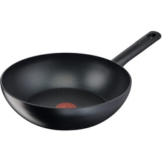 Lagostina Rigenera Green Wok Antihaftbeschichtung aus 100% recyceltem Aluminium Ø 28 cm, Induktionspfanne und Backofen, mit Thermosignal-Kochanzeige, kratzfest, ergonomischer Griff