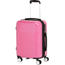 Amazon Basics - Koffer-Set, mit geometrischem Muster, 50,8 cm, Handgepäcks-Format, Rosa
