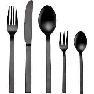 Echtwerk EW-BS-1120S Tafelbesteck Milos Black Edition, PVD schwarz mattiert, 30-teilig, für 6 Personen, Edelstahl 18/10, Besteck Set,inkl. Aufbewahrungs-Kassette