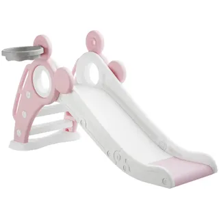 tectake Kinderrutsche Joy, Belastbarkeit 50 kg, 128 x 66,5 x 67,5 cm, pink , Pink , Kunststoff , 66.5x67.5x128 cm , Ce , Freizeit & Co, Gartenspielzeug, Kinderrutschen