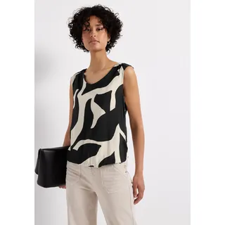 Shirttop STREET ONE, Damen, Gr. 34, grau (whale tail grau), Jersey, Obermaterial: 95% Viskose, 5% Elasthan, bedruckt, normal hüftbedeckend, Rundhals, Tops Shirttop, mit Print, Topseller