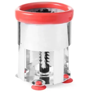 HENDI Gläserspülbürste, Rund, BarUp, mit Nylonbürste, Bodenplatte mit 4 Saugnäpfen, Gläserspüler, Gläserspülgerät, ø150x(H) 190mm, Aluminium