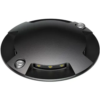 ledscom.de LED Bodenleuchte, Wegmarkierung BUNDA für außen, IP67, 4-flammig, schwarz, rund, 70mm Ø, warmweiß