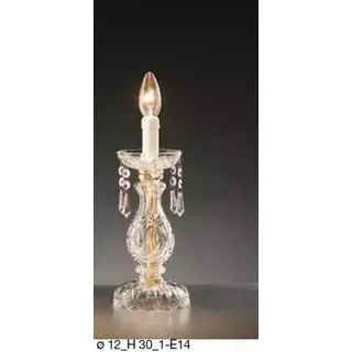 Stilvolle Tischlampe Antik Stil Einrichtung Luxus Kerzenlampe Kristall - Transparent