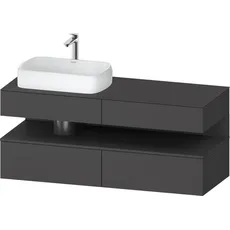 Duravit Qatego Konsolenwaschtischunterbau, 2 Auszüge, 2 Schubkästen, Ausschnitt links, 1400x550x600mm, Nische Graphit Matt, QA4765049, Farbe: Graphit matt