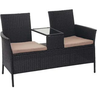 MCW Sitzbank 132 x 84 x 55 cm Schwarz/Beige