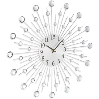 Relaxdays Wanduhr Diamant 50 cm 50x50x4,5 schwarz/silber