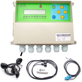 Toplionace Einachsiger Automatischer Solar Tracker Controller, Automatisches Solar Tracking System mit Säulenrotation und Windgeschwindigkeitssensor Fernbedienung (Einzelachse)