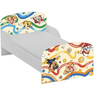 Kinderbett 140x70 Bett für Kinderzimmer mit Matratze Einzelbett für Kinder Paw Patrol Chase Marshall