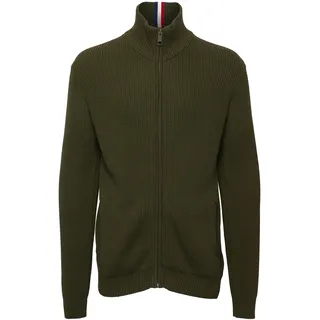 Strickjacke FQ1924 "Strickjacke FQKyle", Herren, Gr. S, grün (forest night), Obermaterial: 95% Baumwolle CO. 5% Polyamid PA., Strickjacken Strickjacke