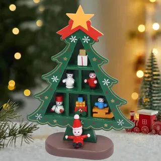 Weihnachtsdeko Tisch, Weihnachtsbaum Holz Ornament, Tannenbaum Holz Tischdeko, WeihnachtsdekoHolz,Winter Holzdeko,Tisch WeihnachtsschmuckHolz für Fensterbank Weihnachtsfeiern Kaminsims Tischdeko Büro