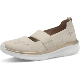 TAMARIS Comfort Damen Ballerinas Elastisch Vegan, Beige (Beige), 39 EU