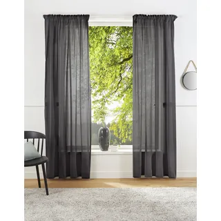 Vorhang "Lanea" Gr. 1, grau (anthrazit), B:135cm H:145cm, Baumwolle, Polyester, LEGER HOME BY LENA GERCKE, Gardinen, Vorhang, Leinenoptik, 1 Schal, verschiedene Größen, Topseller