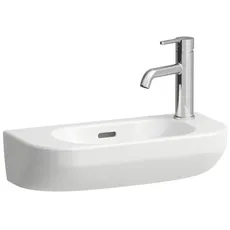 Laufen Lua Handwaschbecken, 1 Hahnloch rechts, Becken links, mit Überlauf, 500x230mm, H815082, Farbe: Weiß
