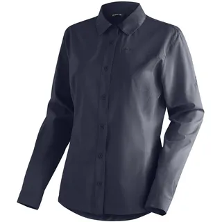 Maier Sports Funktionsbluse »Magos L/S W« Damen Hemdbluse, atmungsaktives Freizeit-Hemd, Taillierter Schnitt, blau