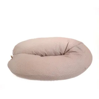 Kreativkopf Stillkissen mit Bio-Schafwolle und Zirbe, 175 x 30 cm, Waschbar, 8 Farben (Beige Waffel)