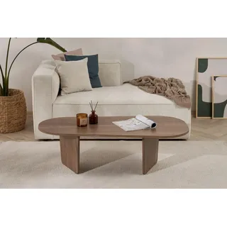 Skye Decor, Ovalis - Walnut, Couchtisch, Nussbaum, 100 % Melaminplatte, 130 x 65 x 40 cm - Braun