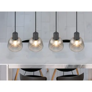 LED Pendelleuchte 4-flammig Lampenschirme Glas über Kücheninsel & Esstisch, 90cm