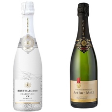 Brut Dargent - Ice Chardonnay Halbtrocken Sekt, Methode traditionnelle (1 x 0.75 L) & Arthur Metz - Cremant d'Alsace Brut, Méthode Traditionnelle (1 x 0.75 l)