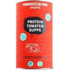 Powerstar PROTEIN-TOMATEN-SUPPE 620 g | 37,1% Protein pro Tasse | Cremige Low Carb Suppen mit EAA & Ballaststoffen | Nur 2% Fett p. P. | Fitness & Abnehmen | Instant-Protein-Suppe fertig in 2 Min