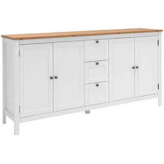Mid.you Sideboard , Weiß , Holzwerkstoff , 2 Fächer , 3 Schublade(n) Schubladen , 180x90x40 cm , Kleinmöbel, Kommoden, Sideboards