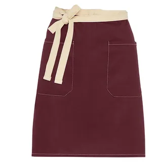 SG Accessories Bistro - Kurze Schürze "Santorini", Kontrast FK2149 (Einheitsgröße) (Burgunderrot) - Rot