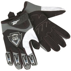 Roleff Racewear Motocross Handschuhe für Kinder, Schwarz/Silber, M