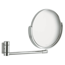 Keuco Wand-Kosmetikspiegel mit Schwenkarm und Drehgelenk, Ø 20,5cm, rund, Chrom, Wandmontage, edles Design, Plan