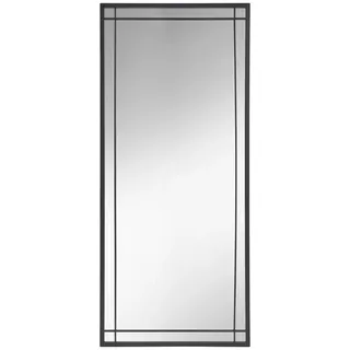 Mid.you Wandspiegel , Schwarz , Metall, Glas, Holzwerkstoff , rechteckig , 70x160x2.5 cm , Garderobe, Garderobenspiegel