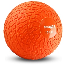 Yes4All FXF2 Slam Balls 6.8 kg für Kraft- und Workout - Slam Medizinball, Orange Bestie