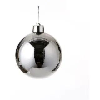 House of Seasons Weihnachtskugel aus silbernem Kunststoff, D20 cm - Silber