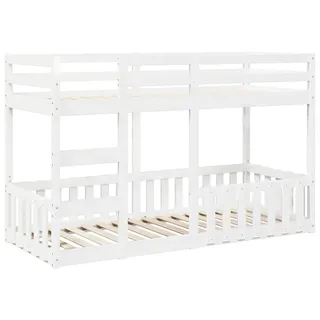 vidaXL Etagenbett Weiß 90x190 cm Massivholz Kiefer - Weiß
