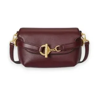 Lauren Ralph Lauren für Damen. 431P04297004 Blaike kleine bordeauxfarbene Crossbody-Tasche aus Leder (OSFA), Lässig, Kastanienbraun, Klassis