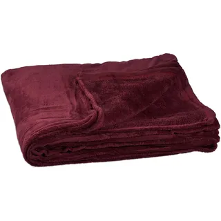 Relaxdays Kuscheldecke bordeaux 200,0 x 200,0 cm