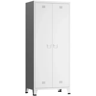 [en.casa] Kleiderschrank Hankasalmi 90 x 180 x 40 cm Weiß