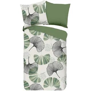 Good Morning Gigi Blätter Grün 135 x 200 cm + 80 x 80 cm