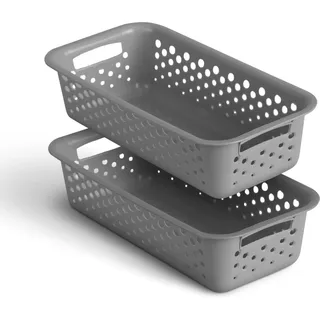 Pro Home Aufbewahrungskorb 0,7L mit Griffen 20 x 10 x 5 cm schwarz