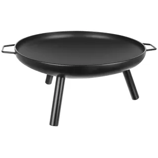 Feuerschale Ø60cm Griffe Terrasse Garten Multifunktional 9795 - Schwarz