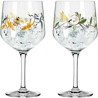 Ritzenhoff Ginglas , Grün, Orange, Schwarz , Glas , 2-teilig , 720 ml , 10.7x21.8x10.7 cm , Fsc, Made in Germany , Gläser, Longdrinkgläser