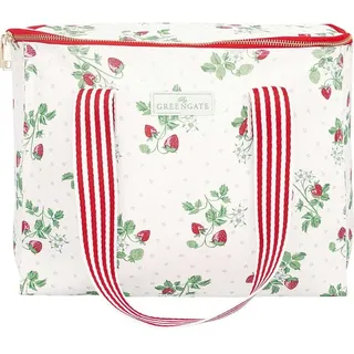 Greengate Kühltasche BERRY Weiß mit Erdbeeren 32x20 cm Isoliertasche Picknick