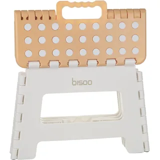 BISOO Tritthocker Kinder - Klapphocker Faltbar 120Kg für Bad & Küche - Hocker Klappbar für Kinder & Erwachsene - Fußbank mit Anti-Rutsch-Oberfläche - Klapptritt Sicherheit - Trittschemel Honig