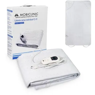 Mobiclinic Mobiclinic®, Wärmeunterbett, Für einzelbetten, 150 x 80 cm, Europäische marke, Waschbar, Heizdecke mit 3 temperaturstufen, Elektrische, Anpassungsfähig, Farbe weiß