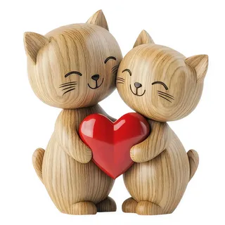 LUMIREX Katze Figur Deko Wohnzimmer, 2D Flache Holzfiguren, Katzendeko Holz | Katzen Figuren Deko Holz, Dekofiguren Wohnzimmer Bücherregal Büro Schreibtisch Schlafzimmer, Geschenk für Katzenliebhaber