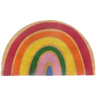 Relaxdays Fußmatte Drinnen/Draußen halbrund, Mehrfarbig