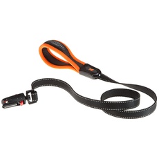 Ferplast Hundeleine ERGOFLUO Matic, Hundeleine Mittelgroße Hunde, Innovativer Karabiner mit Magnetmechanism, Ergonomisch Gepolsterter Griff, aus Nylon, 120 cm, Orange