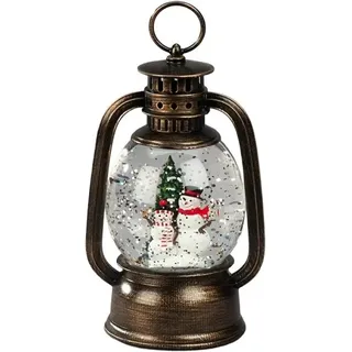 Konstsmide LED-Wasserlaterne mit Schneemännern für Innen 16,6 cm x 10,8 cm Braun