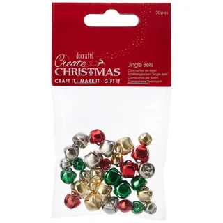 Docrafts Create Weihnachtsglocken, verschiedene Farben und Größen, 30 Stück