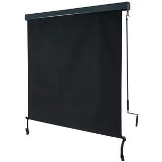 Mendler Vertikalmarkise 250 x 140 cm Schwarz/Grau Aluminium