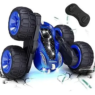 Tecnock 2025 Ferngesteuertes Auto mit 2.4 Ghz Fernbedienung 360°Flip Stunts Rc Auto Monstertruck mit Buntes Licht ab 6-12 Jahre Outdoor Spielzeug Geschenk für Junge Kinder